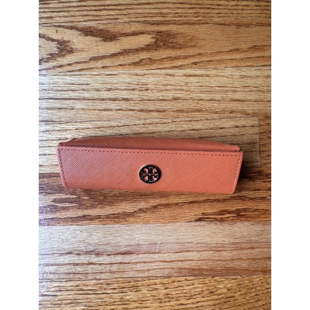 Tory Burch Sunglasses‎ Case Orange Saffiano Leather Hard Shell Eyeglasses